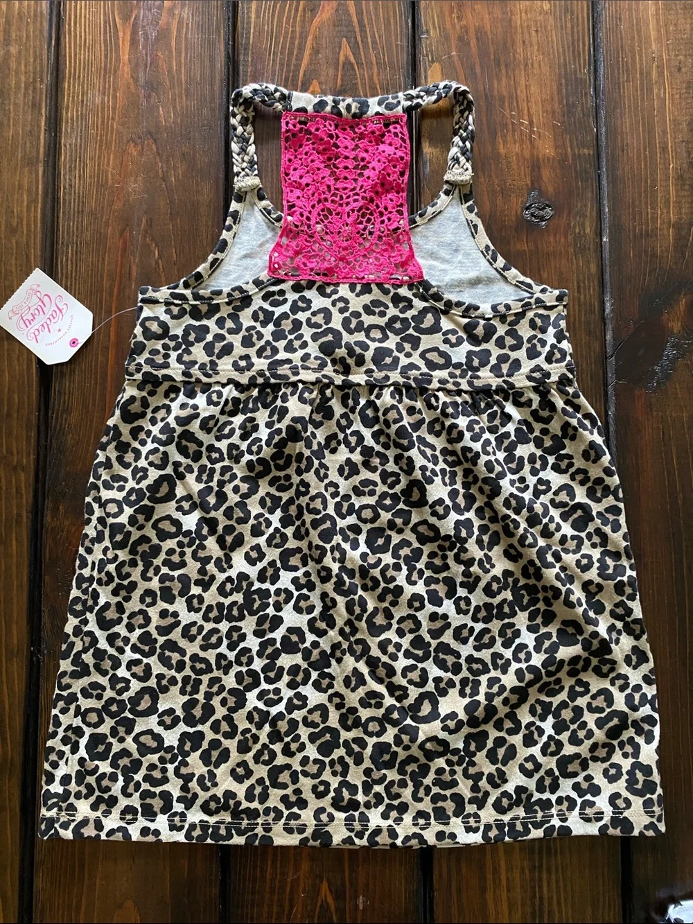 Leopard Tank w/Hot Pink Lace Back, Zebra Shoulder Tank & Hot Pink Pull-On Shorts